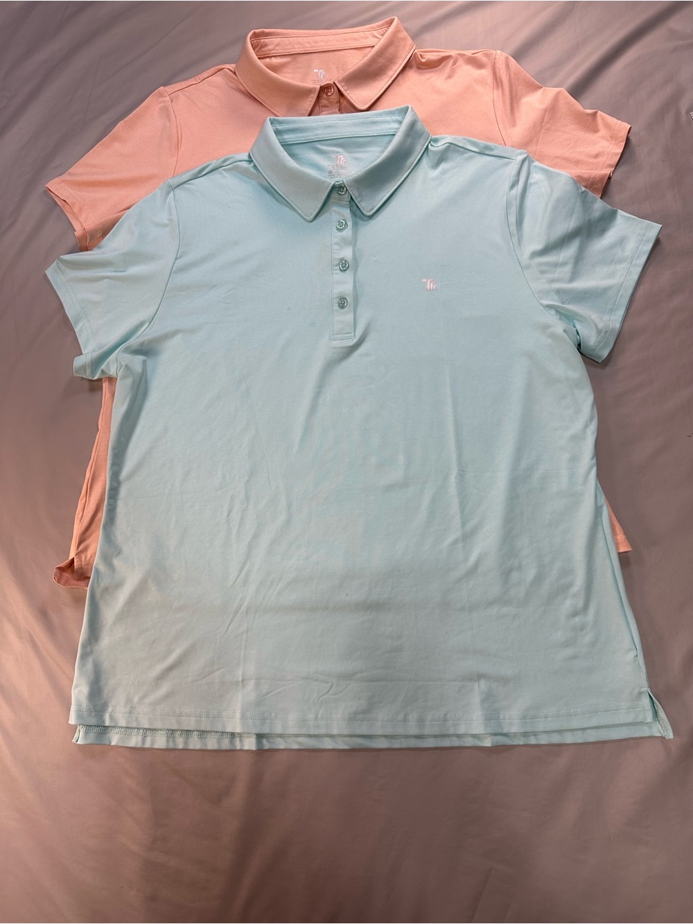 Tuff Athletics Mint & Peach Button-Down Polo Tops 2XL